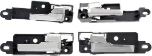 Front and Rear Door Handle Set for 2006-2012 Ford Fusion, Right (Passenger), Inside, Plastic, All Chrome, Replacement Set of 4