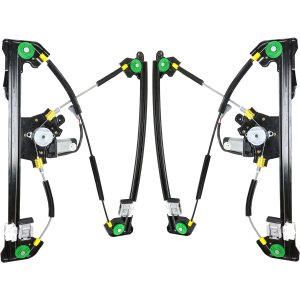 Front Window Regulator Pair/Set for Ford F-150 2004-2008, Mark LT 2006-2008, Right (Passenger) and Left (Driver), Power, with Motor, Crew Cab, Replacement