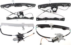 Front and Rear Window Regulator Pair/Set for 2002-2008 Ford Explorer and 2002-2009 Mercury Mountaineer, Pair/Set of 4, Power, with Motor, Right (Passenger) and Left (Driver), Replacement