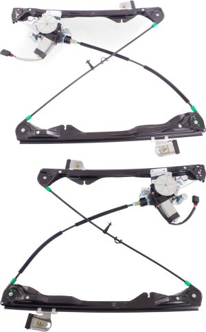 Front Window Regulator Pair/Set for Ford Focus 2008-2011, Right (Passenger) and Left (Driver), Power with Motor, 4-Door Sedan Replacement