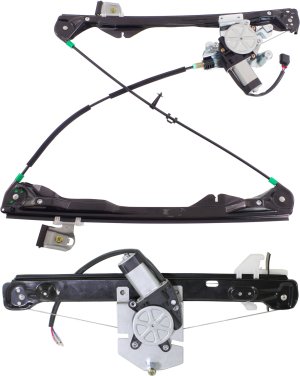 Front and Rear Window Regulator with Motor Set for 2008-2011 Ford Focus, Power, Left (Driver) Side, Replacement