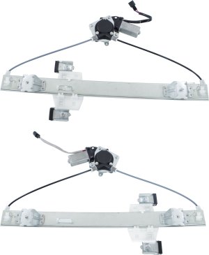 Rear Window Regulator Pair/Set for Ford F-150 2004-2014 Right (Passenger) and Left (Driver), Power with Motor, Replacement