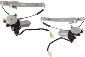 Rear Window Regulator for Ford Escape 2008-2012, Mariner 2008-2011, Pair/Set of 2, Right (Passenger) and Left (Driver) with Power Motor, 2 Pins, Replacement