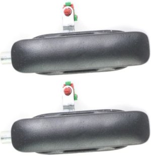 Rear Door Handle Pair/Set for Ford Econoline Van 1992-2014, Right (Passenger) and Left (Driver), Smooth Black, without Key Hole, Replacement, Pack of 2
