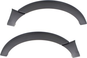 Rear Wheel Opening Molding Pair/Set for Ford Expedition 2007-2017, Right (Passenger) and Left (Driver), Primed (Ready to Paint), Plastic, EL/Max Models Replacement