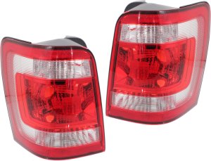 Tail Light Lens and Housing Pair/Set for Ford Escape 2008-2012, Includes Right (Passenger) and Left (Driver) Sides, Replacement