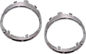 Front Fog Light Molding Pair/Set for 2007-2012 GMC Acadia, Right (Passenger) and Left (Driver), Chrome, Replacement