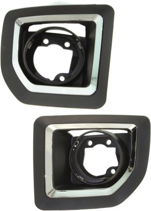 Front Fog Light Molding Pair/Set for GMC Sierra 2500 HD/Sierra 3500 HD 2015-2019, Right (Passenger) and Left (Driver), Primed (Ready to Paint) Replacement