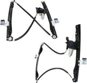 Front Window Regulator for Buick Trailblazer 2002-2009 / Envoy 2002-2009, Right (Passenger) and Left (Driver), Pair/Set of 2, Power, With Motor, Replacement