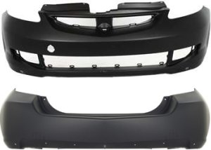 Front and Rear Bumper Cover Set for 2007-2008 Honda Fit Sport Model, Primed (Ready to Paint) Replacement