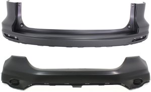 Front and Rear Upper Bumper Cover Set for 2010-2011 Honda CR-V, Primed (Ready to Paint) Replacement