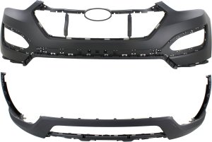 Front Bumper Cover Set for Hyundai Santa Fe Sport 2013-2016, Upper and Lower, Replacement - Includes 2 Pieces