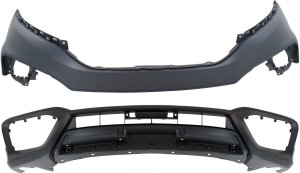 Front Bumper Cover Set for Honda Crosstour 2013-2015, Upper and Lower, Primed (Ready to Paint) Replacement