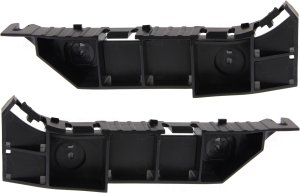 Front Bumper Bracket Pair/Set for 2004-2005 Honda Civic, Right (Passenger) and Left (Driver) Side Stay, Plastic, Coupe/Sedan Replacement 