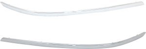 Front Bumper Molding Pair/Set for 2009-2010 Hyundai Sonata, Includes Right (Passenger) and Left (Driver) Chrome Insert, Replacement
