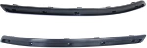 Front Bumper Molding Pair/Set for 2009-2010 Hyundai Sonata, Right (Passenger) and Left (Driver), Textured with Chrome Insert Provision, Replacement