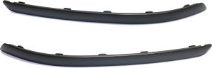 Front Bumper Molding Pair/Set for 2009-2010 Hyundai Sonata, Right (Passenger) and Left (Driver) Sides, Plastic, Without Chrome Insert Provision, Replacement