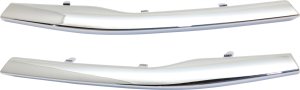 Lower Grille Panel Molding Pair/Set for Hyundai Accent 2015-2017, Chrome, Right (Passenger) and Left (Driver), Hatchback/Sedan Replacement
