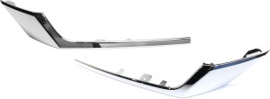 Grille Molding Pair/Set for Honda CR-V 2010-2011, Right (Passenger) and Left (Driver) Center Upper, Chrome, USA/Mexico Built, Replacement
