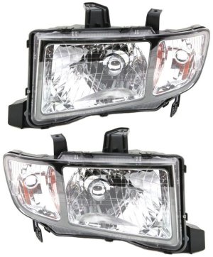 Headlight Lens and Housing Pair/Set for Honda Ridgeline 2009-2014, Right (Passenger) and Left (Driver) Replacement