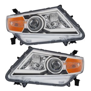 Headlight Assembly Pair/Set for Honda Odyssey 2011-2013, Includes Right (Passenger) and Left (Driver) Halogen Headlights, Replacement