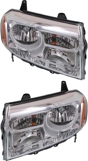 Headlight Assembly for PILOT 2012-2015, Right (Passenger) and Left (Driver), Halogen Pair/Set, Head Light Replacement