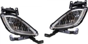 Front Fog Light Assembly for 2011-2013 Hyundai Elantra Sedan, USA Built, Right (Passenger) and Left (Driver), Replacement Pair/Set