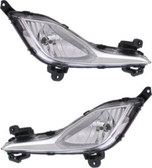 Front Fog Light Assembly Pair/Set for Hyundai Elantra GT 2013-2017, Right (Passenger) and Left (Driver) Replacement