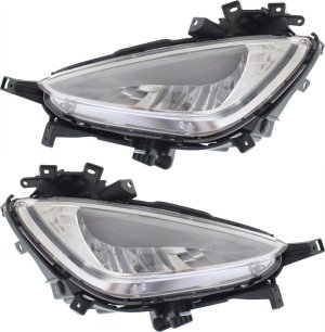 Front Fog Light Pair/Set for 2013-2014 Hyundai Elantra Coupe, Right (Passenger) and Left (Driver) Replacement