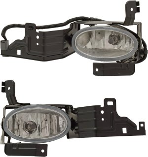 Front Fog Light Assembly for 2011-2012 Honda Accord Sedan, Factory Installed, Right (Passenger) and Left (Driver), Replacement Pair/Set