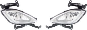 Pair/Set - Front Fog Light Assembly for Hyundai Elantra Sedan, Korea Built, 2011-2013, Right (Passenger) and Left (Driver) Replacement