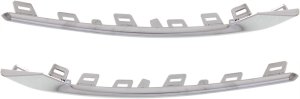 Front Bumper Molding Pair/Set for 2014-2017 Honda Odyssey, Right (Passenger) and Left (Driver), Upper, Fog Light Cover Molding, Chrome Replacement