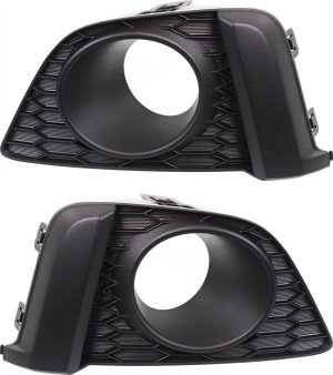 Front Fog Light Molding Pair/Set for 2015-2017 Models, Right (Passenger) and Left (Driver) Sides, Textured Black, Replacement.