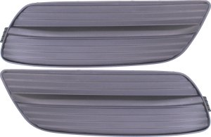 Front Fog Light Cover Pair/Set for 2012 Honda Civic, Right (Passenger) and Left (Driver), Dark Gray, Without Fog Light Hole, Replacement