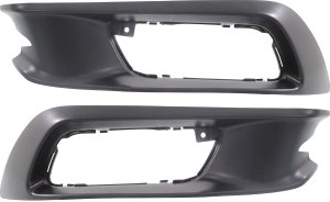 Front Fog Light Molding Pair/Set for 2012 Honda Civic, Includes Right (Passenger) and Left (Driver), Textured Black Replacement