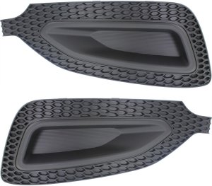 Pair/Set - Fog Light Cover for Hyundai Santa Fe Sport 2013-2016, Right (Passenger) and Left (Driver), Black Replacement Set