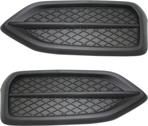 Fog Light Cover for 2014-2015 Honda Civic, Right (Passenger) and Left (Driver) Side, Black, Replacement Pair/Set