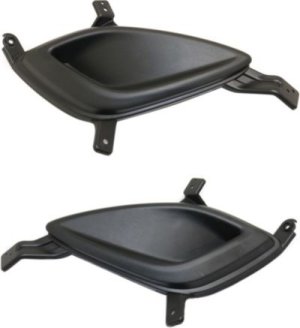 Front Fog Light Cover for Hyundai Elantra 2011-2013, Right (Passenger) and Left (Driver), Textured Black, without Fog Light Hole, USA Built, Replacement Pair/Set