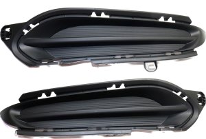 Front Fog Light Cover Pair/Set for Honda HR-V 2016-2018, Textured Black, Right (Passenger) and Left (Driver) Sides, Without Fog Light Hole, Replacement