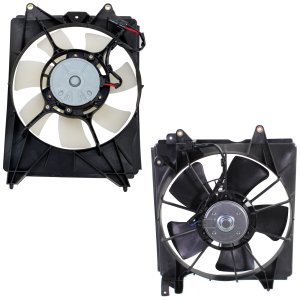 Cooling Fan Assembly Pair/Set for Honda Civic 2012-2015, Right (Passenger) and Left (Driver), Suitable for Coupe and Sedan-Denso Brand, Replacement