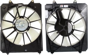 Pair/Set - Radiator and A/C Condenser Fan Assembly for Honda Odyssey 2011-2017, Right (Passenger) and Left (Driver) Side, Single Fan - Replacement Set