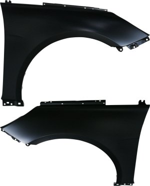 Front Fender Pair/Set for Sonata 2011-2014, Right (Passenger) and Left (Driver), Primed (Ready to Paint), Steel, Excluding Hybrid Model, without Side Light Holes Replacement