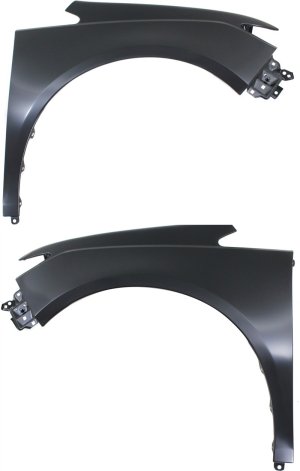 Front Fender Pair/Set for 2014-2017 Honda Odyssey, Includes Right (Passenger) and Left (Driver) Sides, Primed (Ready to Paint), Aluminum Replacement