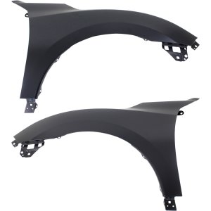 Front Fender Pair/Set for 2016-2018 Honda Civic, Right (Passenger) and Left (Driver), Primed (Ready to Paint), Suitable for Coupe/Sedan, Replacement