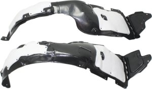 Front Fender Liner Pair/Set for 2014 Hyundai Sonata, Right (Passenger) and Left (Driver) Sides, Excluding Hybrid Model, Replacement