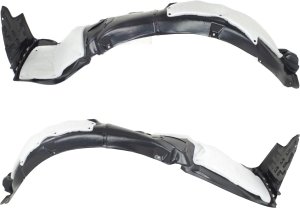 Front Fender Liner Pair/Set for Hyundai Sonata 2012-2013 SE Model, Right (Passenger) and Left (Driver), Vacuum Form with Insulation Foam and Sport Suspension, Replacement