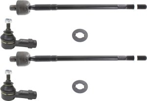 Front Tie Rod Pair/Set for Hyundai Elantra 2001-2006 and Spectra 2005-2009, Right (Passenger) and Left (Driver), Inner and Outer, Replacement Pair/Set of 4