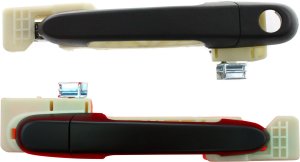 Exterior Door Handle Set for Hyundai Accent 2006-2011, Front and Rear, Right (Passenger) Side, Textured Black, Set of 2 Replacement