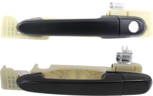 Exterior Door Handle Set for Hyundai Accent 2006-2011, Front and Rear, Left (Driver), Primed (Ready to Paint), Set of 2, Replacement