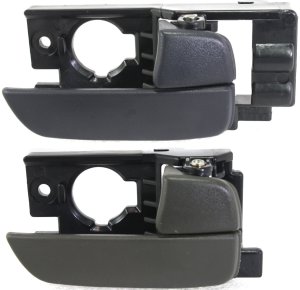 Front and Rear Door Handle Set for Hyundai Accent 2006-2011, Right (Passenger), Inside, Gray (Brown), Sedan - Replacement